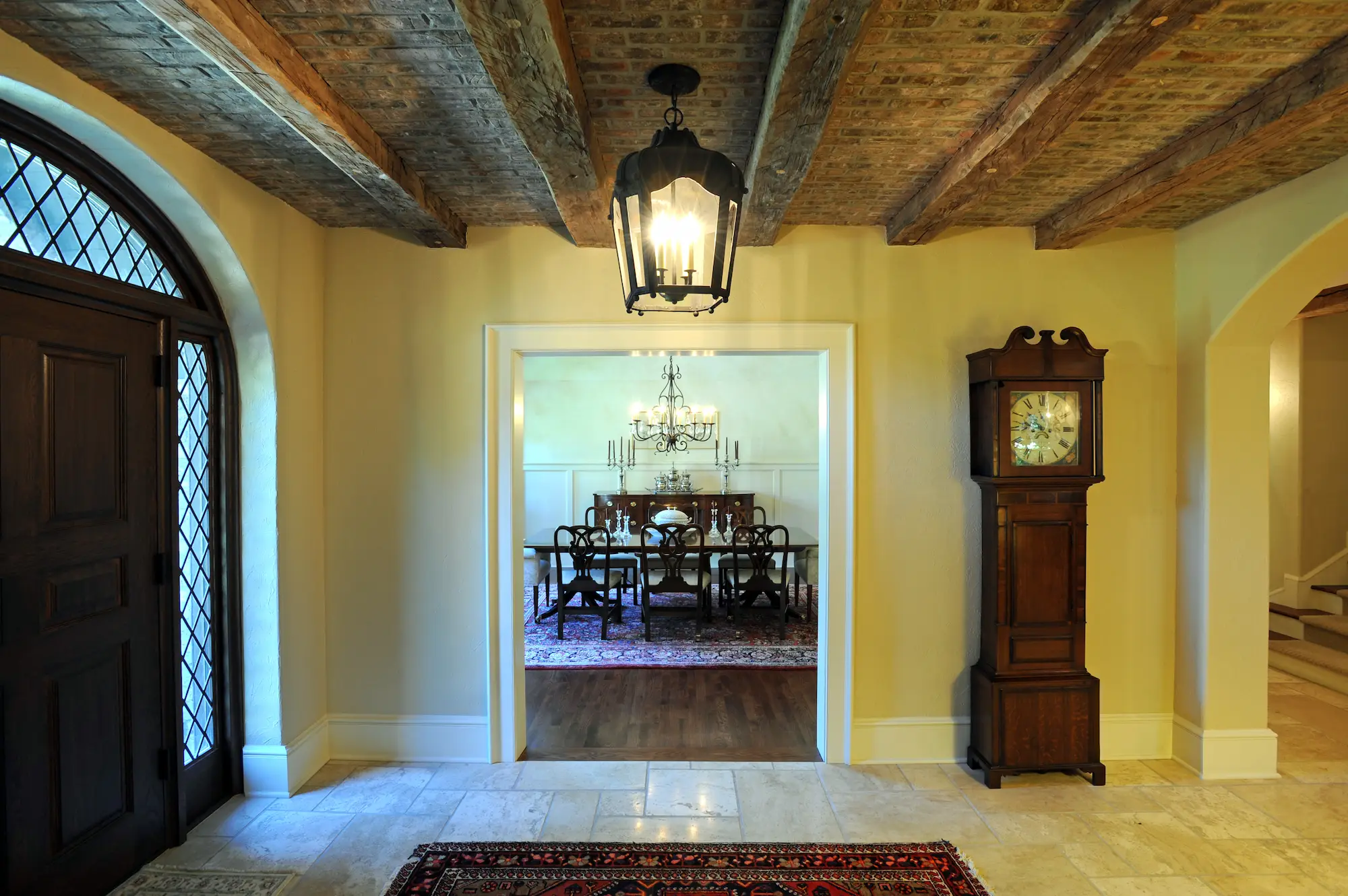 View of the entrance way looking into the dining room