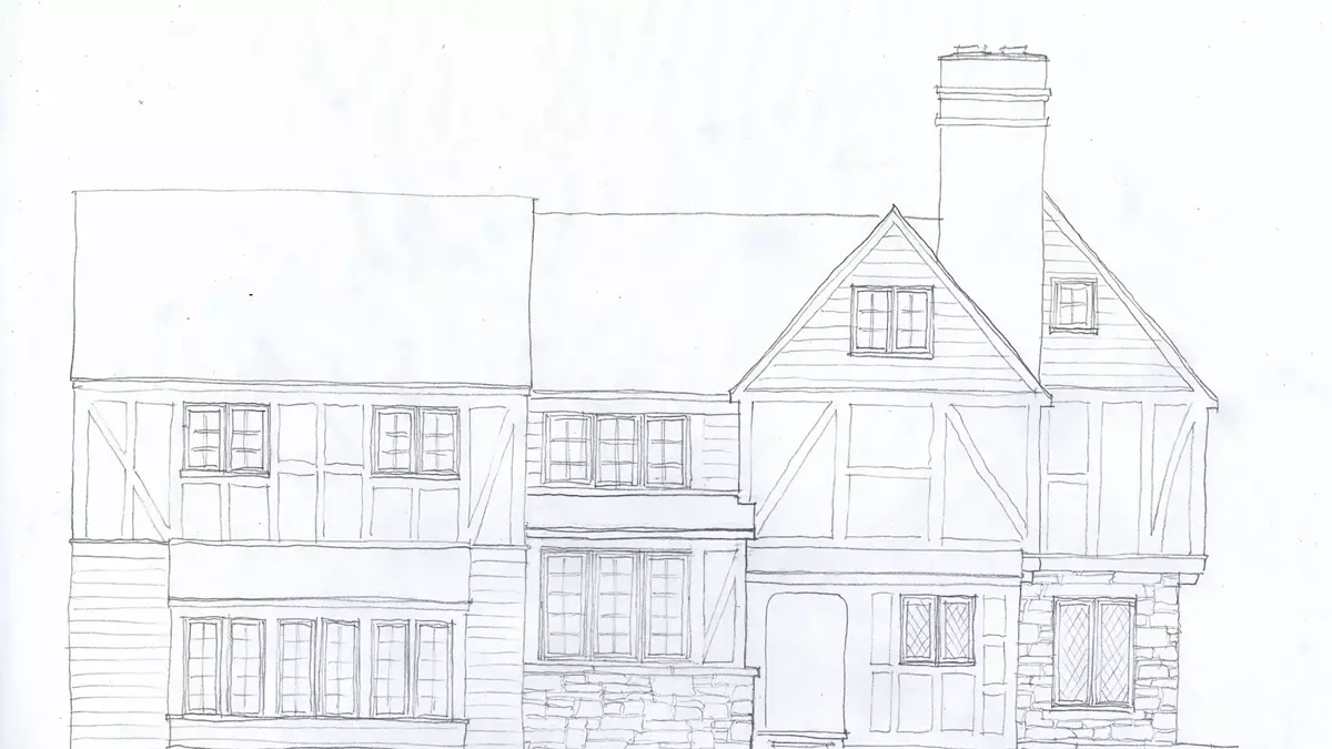 Rough sketch of the exterior of the house