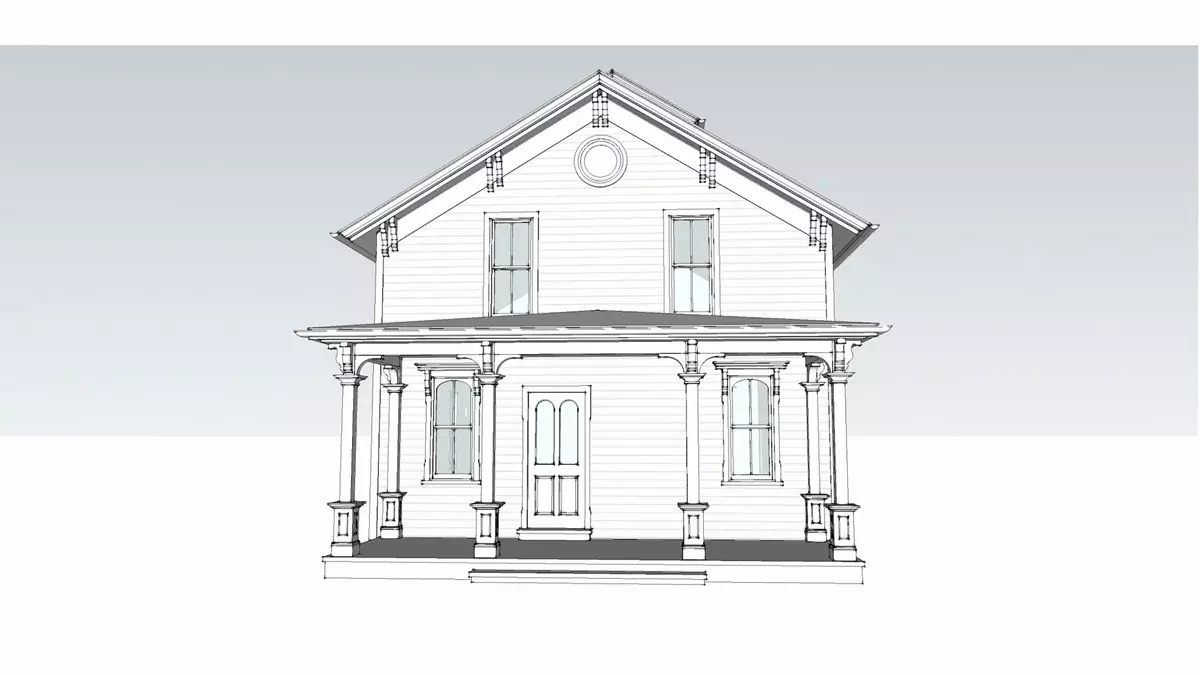 3D rendering of the front side of the house