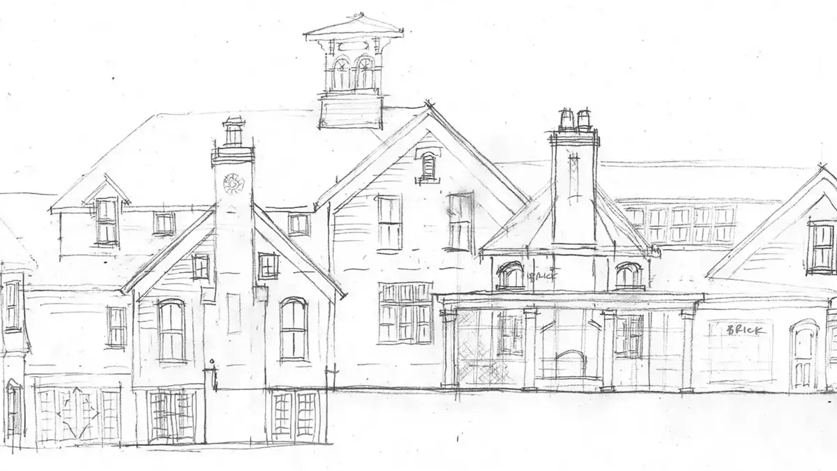 Exterior sketch of house