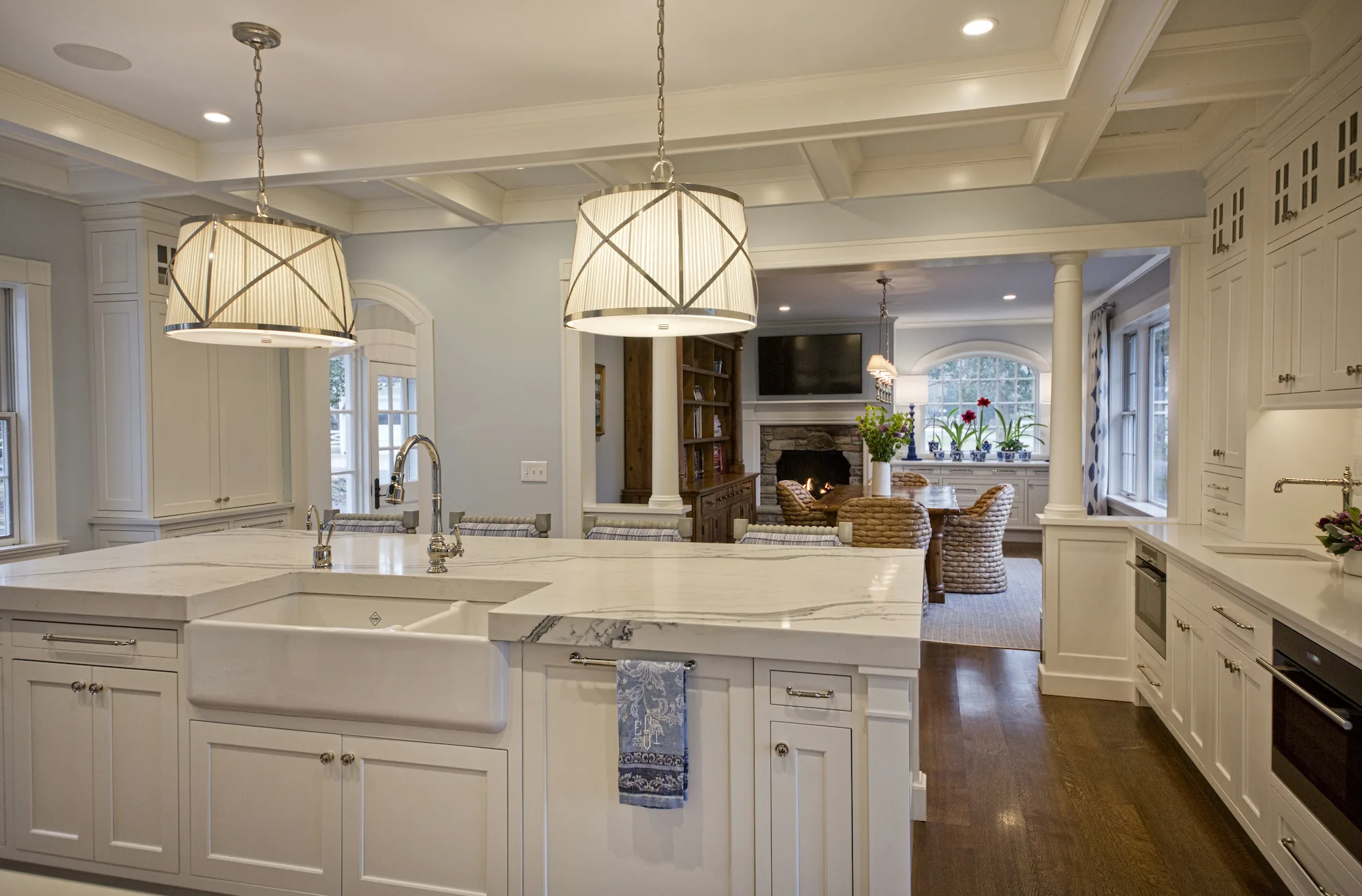 View from the kitchen to the dining room
